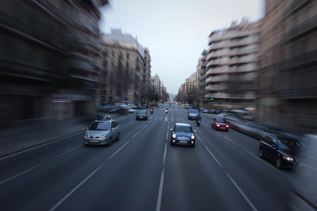 cars on barcelona street