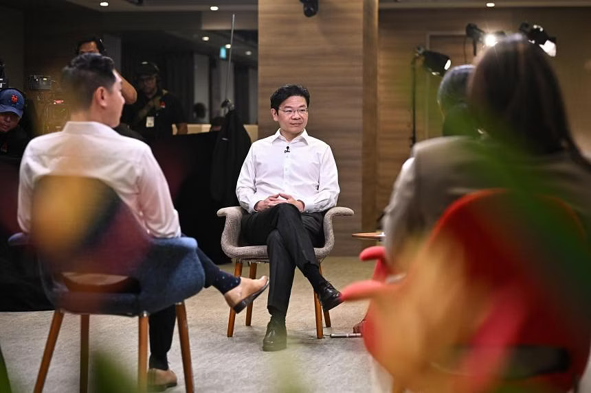 When asked about his leadership style, DPM Lawrence Wong said he will be open and consultative, but he will not shirk from doing what is necessary for Singapore's future. ST PHOTO: LIM YAOHUI